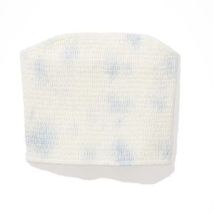 AE American Eagle Blue & White Space Dye Smocked Tube Top Size M NWT never worn
